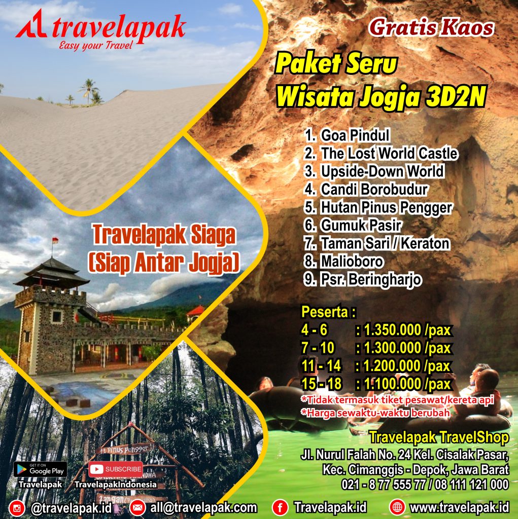 Paket Seru Wisata Jogja 3D2N (Travelapak Siaga) all